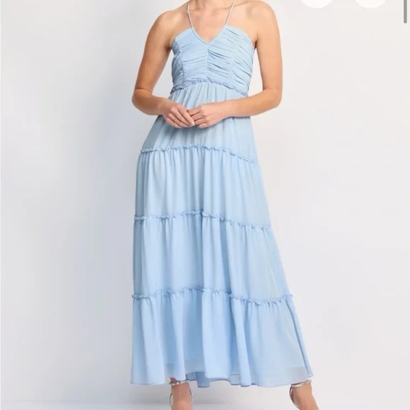 Few Moda Blue Halter Maxi Dress - Picture 3 of 3